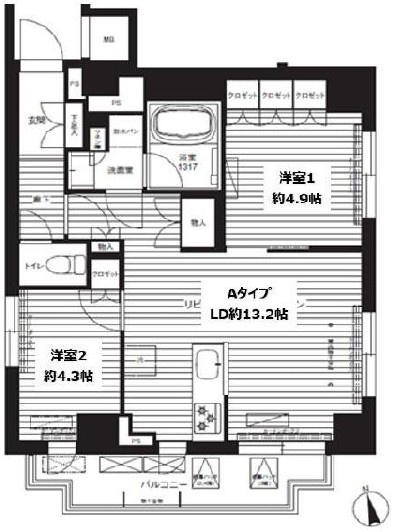 Arbre深川の間取り