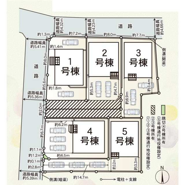 沼津市沢田町の新築一戸建の区画図|敷地内区画図 ３号棟