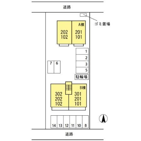 ペルテ飛鳥ＡＢ　Ａ棟の区画図