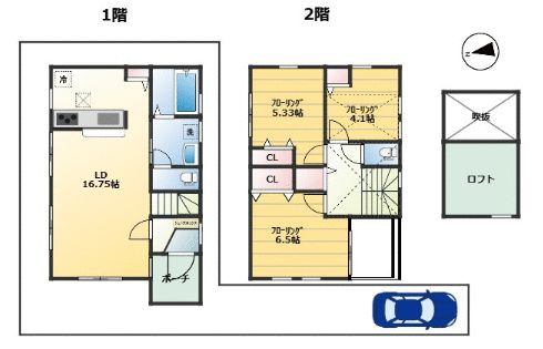 【間取り】 | 国立市富士見台1丁目戸建て(クニタチシフジミダイイッチョウメコダテ)