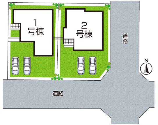 ■川西市大和東　第3期　新築一戸建ての区画図|全2区画