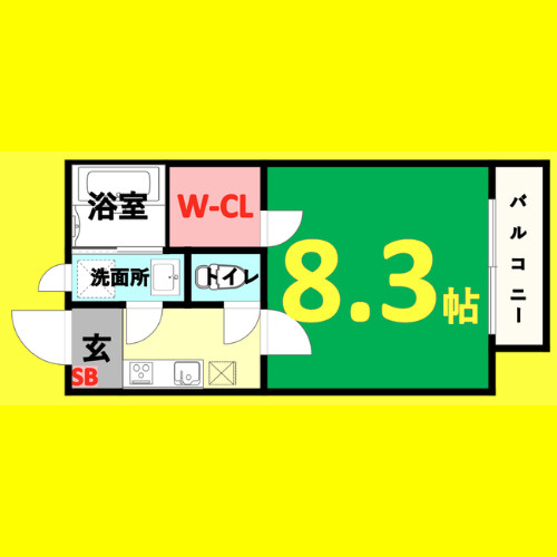 タウンコート筒井　名古屋市賃貸　仲介手数料無料の間取り