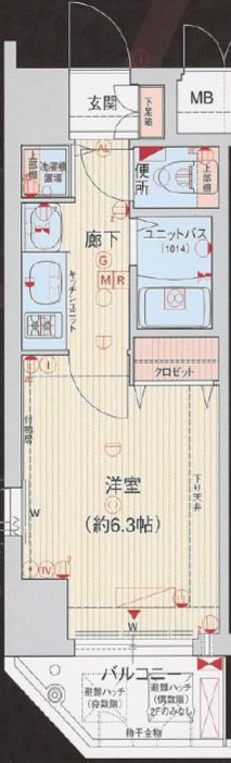 プレサンス心斎橋ザ・スタイルの間取り
