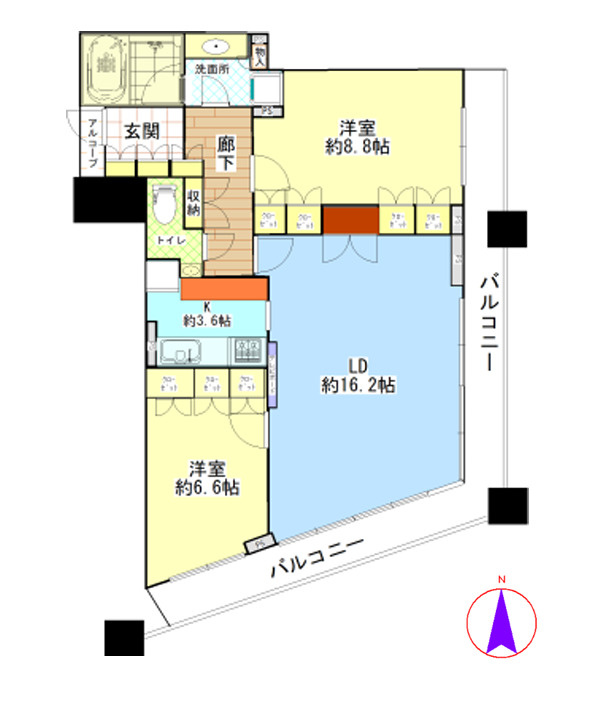 コンシェリア西新宿TOWER'S WESTの間取り