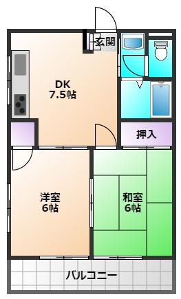 小平市中島町の賃貸マンションの間取り