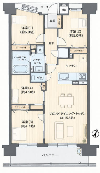 ハルモシティの間取り