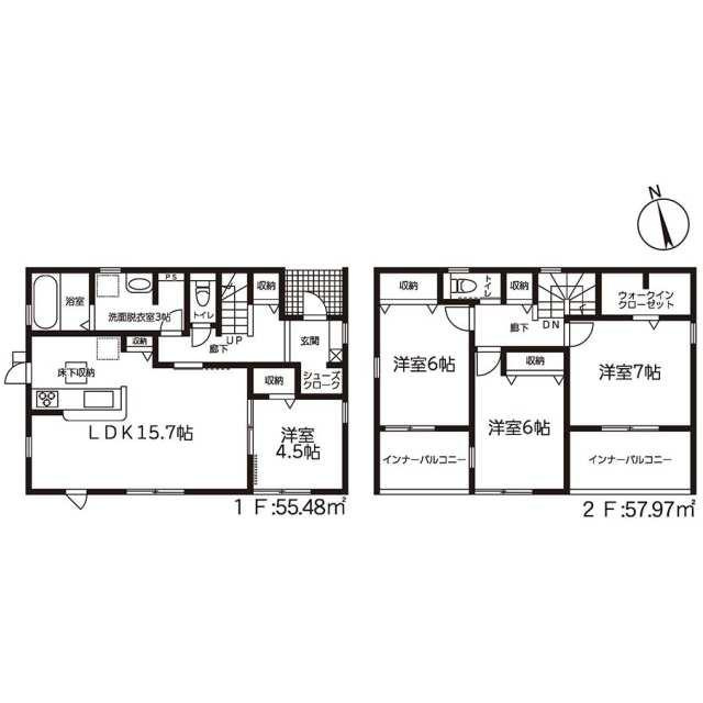 仲介手数料無料）愛西市佐屋町宅地　２号棟の間取り