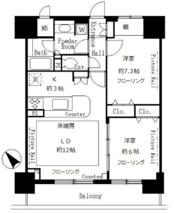 サンクレール荒川ブランガーデンの間取り