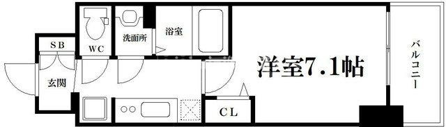 プレサンスOSAKA　DOMECITYクロスティの間取り