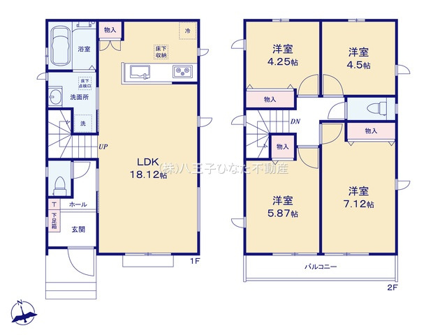 『八王子市新築戸建て』八王子市横川町42-21【仲介手数料無料】　　２０期の間取り|～仲介手数料無料☆八王子ひなた不動産～八王子市横川町　新築戸建て