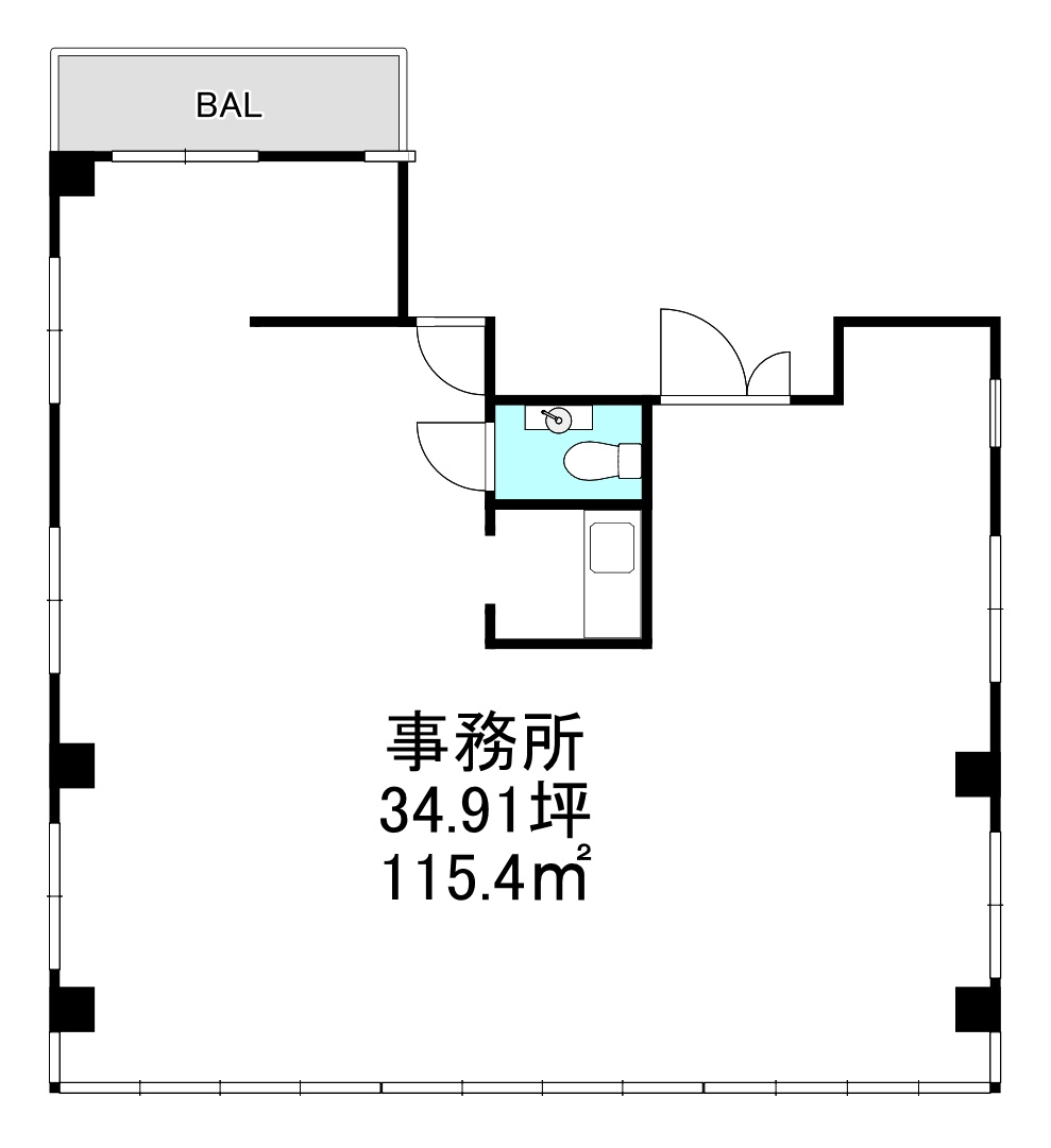 吹田市江坂町１丁目の店舗事務所の間取り