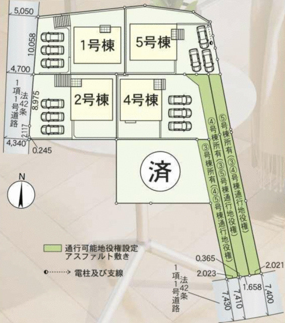 沼津市西熊堂の新築一戸建の区画図|敷地内区画図 ２号棟
