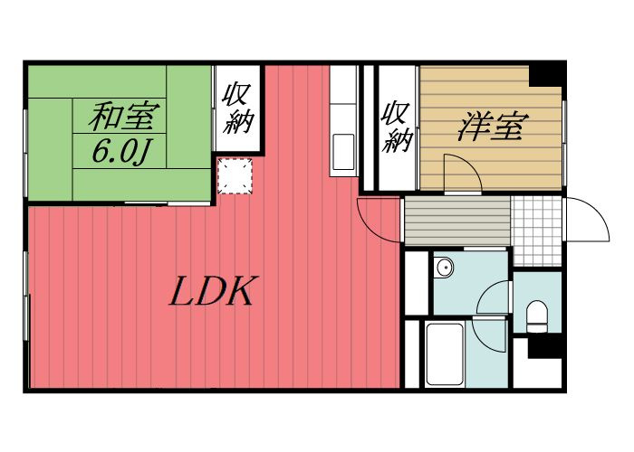 【間取り】 | 都町リハイム　B