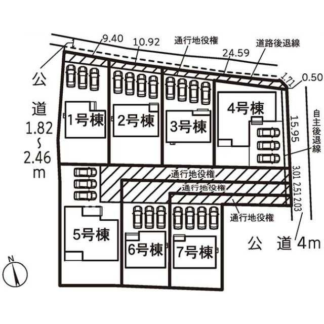 仲介手数料無料）愛西市佐屋町宅地　５号棟の区画図