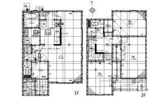 【間取り】 | 安佐北区可部6丁目（全2区画）No１ | 1階に20.1帖の大空間LDK、2階に6帖以上の洋室3部屋を配した3LDKの間取り図です。全居室に収納を完備し、主寝室は7.5帖の広さを確保。ルーフバルコニーや各階のトイレなど快適性に配慮しています。