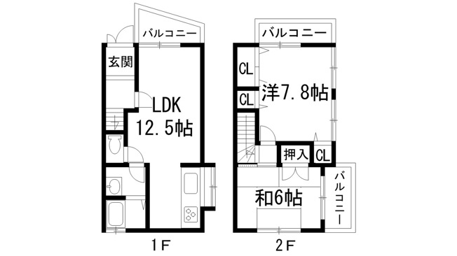 【間取り】 | 滝山町貸家（テラスハウス）