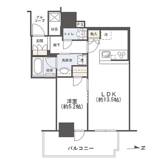 【間取り】 | シエリアタワー大阪堀江 | 【間取り】11階東向き住戸！眺望・採光・通風良好◎