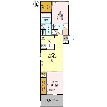 西宮市今津山中町のアパートの間取り