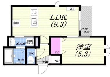 神戸市東灘区深江北町１丁目の賃貸マンションの間取り