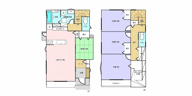 【中古戸建】倉敷市中島の間取り