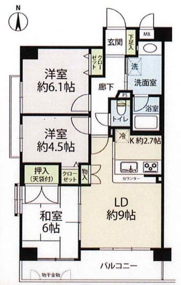 コスモ十条グランシティの間取り