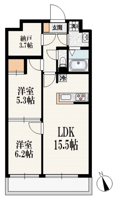 アーバンコート井草の間取り|★南向き日当り良好／納戸あり★