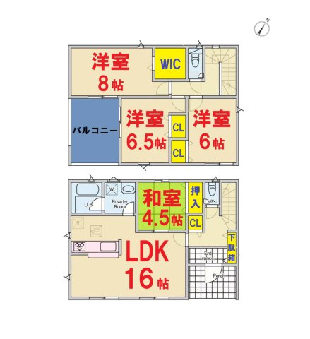 【間取り】 | 安食台１号棟 | 4ＬＤＫ　即日のご案内も対応致します。