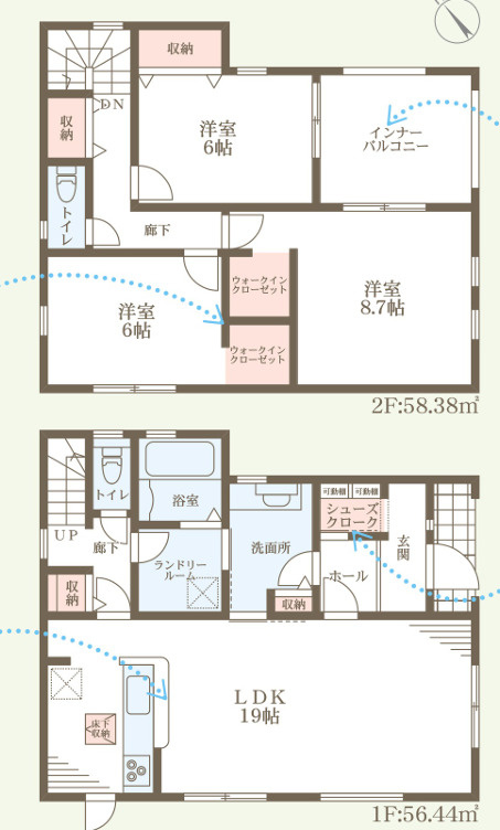 【カエデプラス不動産】彦根市西今町　5期　全3棟の間取り|3号棟間取り