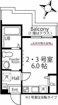 ハーミットクラブハウス杉田Ⅱの間取り