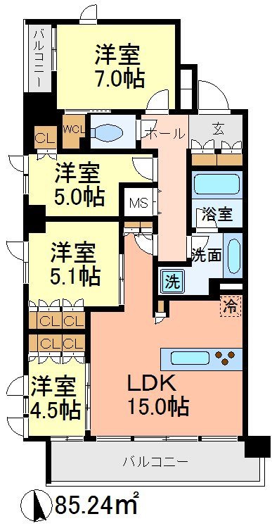 ライトテラス世田谷砧の間取り