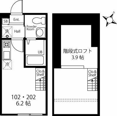 ハーミットクラブハウス横浜磯子の間取り