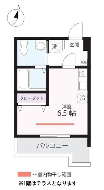 ハーミットクラブハウス根岸ⅡＢ号棟の間取り