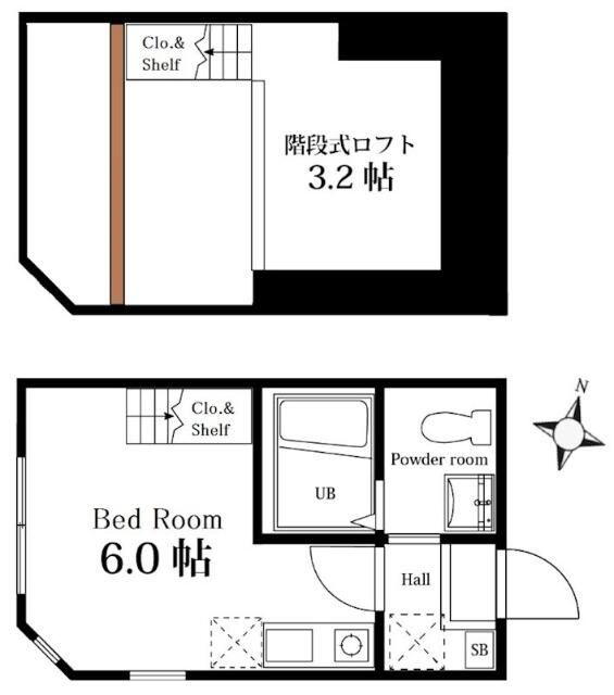 ハーミットクラブハウス杉田ヒルズの間取り
