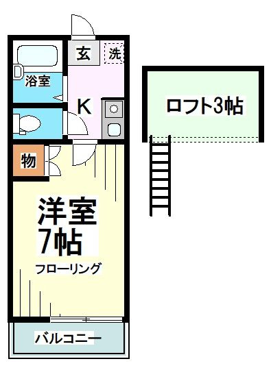 世田谷区松原６丁目のアパートの間取り
