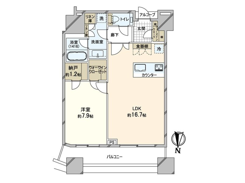 コンシェリア西新宿ＴＯＷＥＲ’Ｓ　ＷＥＳＴの間取り