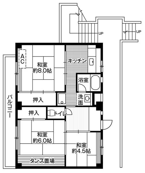 ビレッジハウス大谷6号棟の間取り