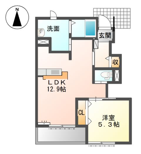 クレア花水木Ｅの間取り