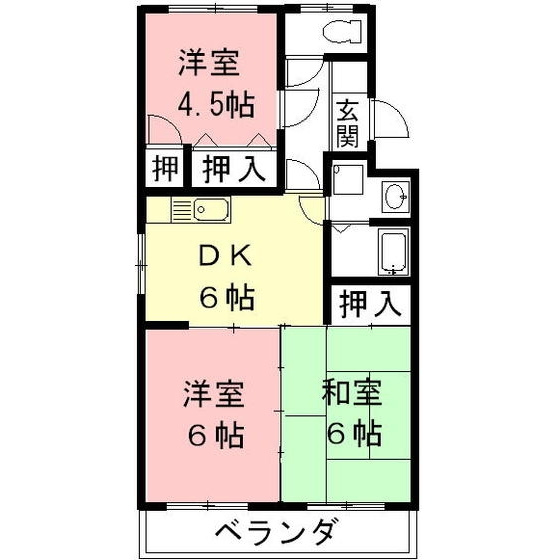 岐阜市本荘西２丁目のアパートの間取り