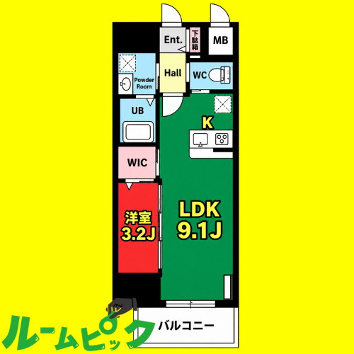 エスリード車道 桜通　名古屋市賃貸　仲介手数料無料の間取り
