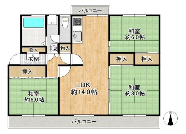 【間取り】 | 新多聞第3住宅213号棟