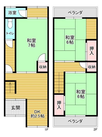 【間取り】 | 守口市西郷通4丁目　中古テラスハウス