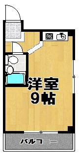 イスズハイツベル泉尾の間取り|約９帖のワンルーム！