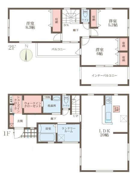 リーブルガーデン紀寺町 １号棟 ／新築一戸建の間取り