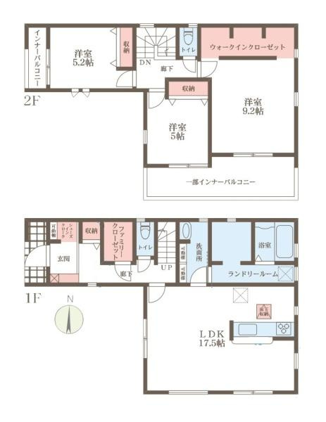 リーブルガーデン紀寺町 ２号棟 ／新築一戸建の間取り