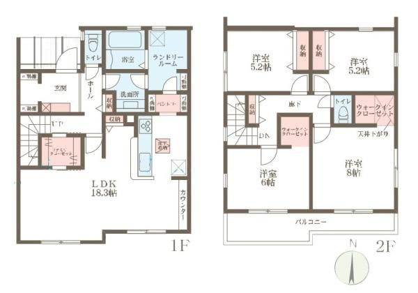 リーブルガーデン中山町西 １号棟 ／新築一戸建の間取り