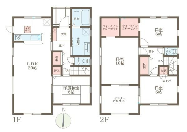 リーブルガーデン中山町西 ２号棟 ／新築一戸建の間取り
