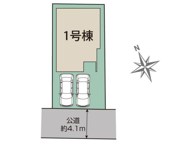 仲介手数料無料）愛西市北一色町北田面２期１棟／２期１号棟の区画図