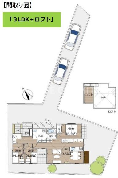 富里市七栄の新築一戸建の間取り