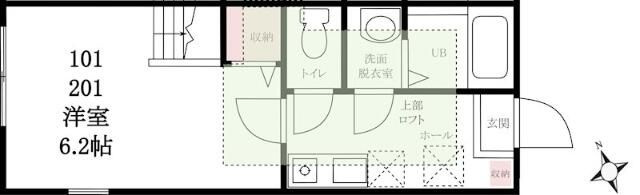 ハーミットクラブハウス石川町ⅢＤ棟の間取り