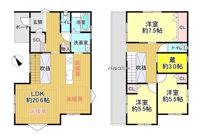 高砂市荒井町小松原4丁目　　山陽電鉄「荒井駅」徒歩18分の間取り
